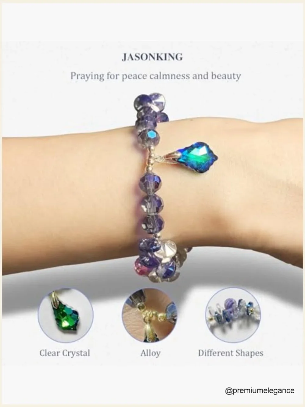 Handcrafted Crystal Beaded Stretch Bracelet Gift Box